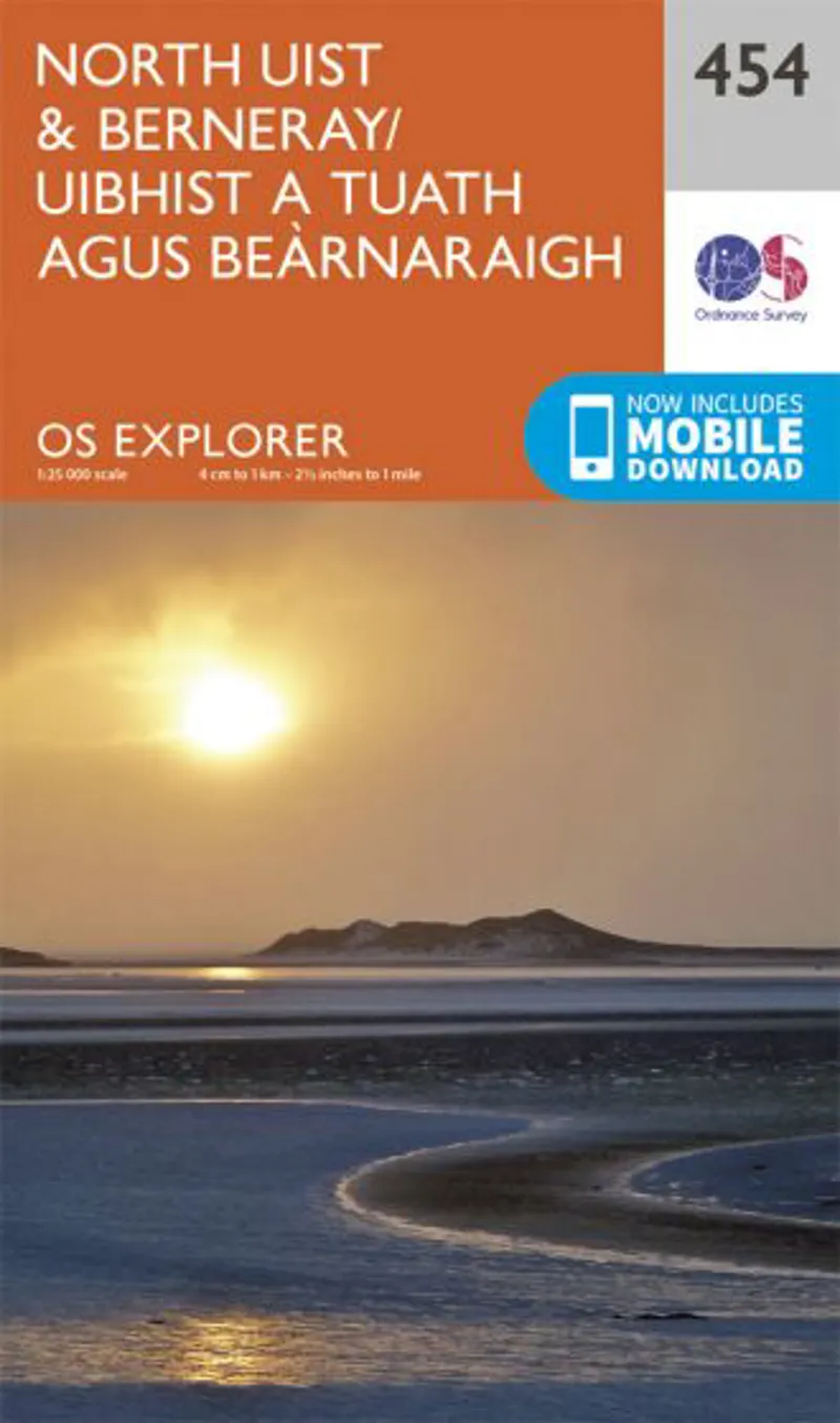 OS Explorer Map 454 - North Uist and Berneray/Uibhist a Tuath Agus Bearnaraigh